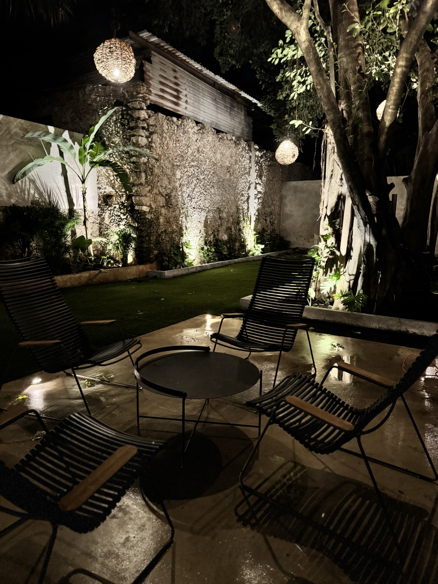 Rear courtyard · shared patio for two suites