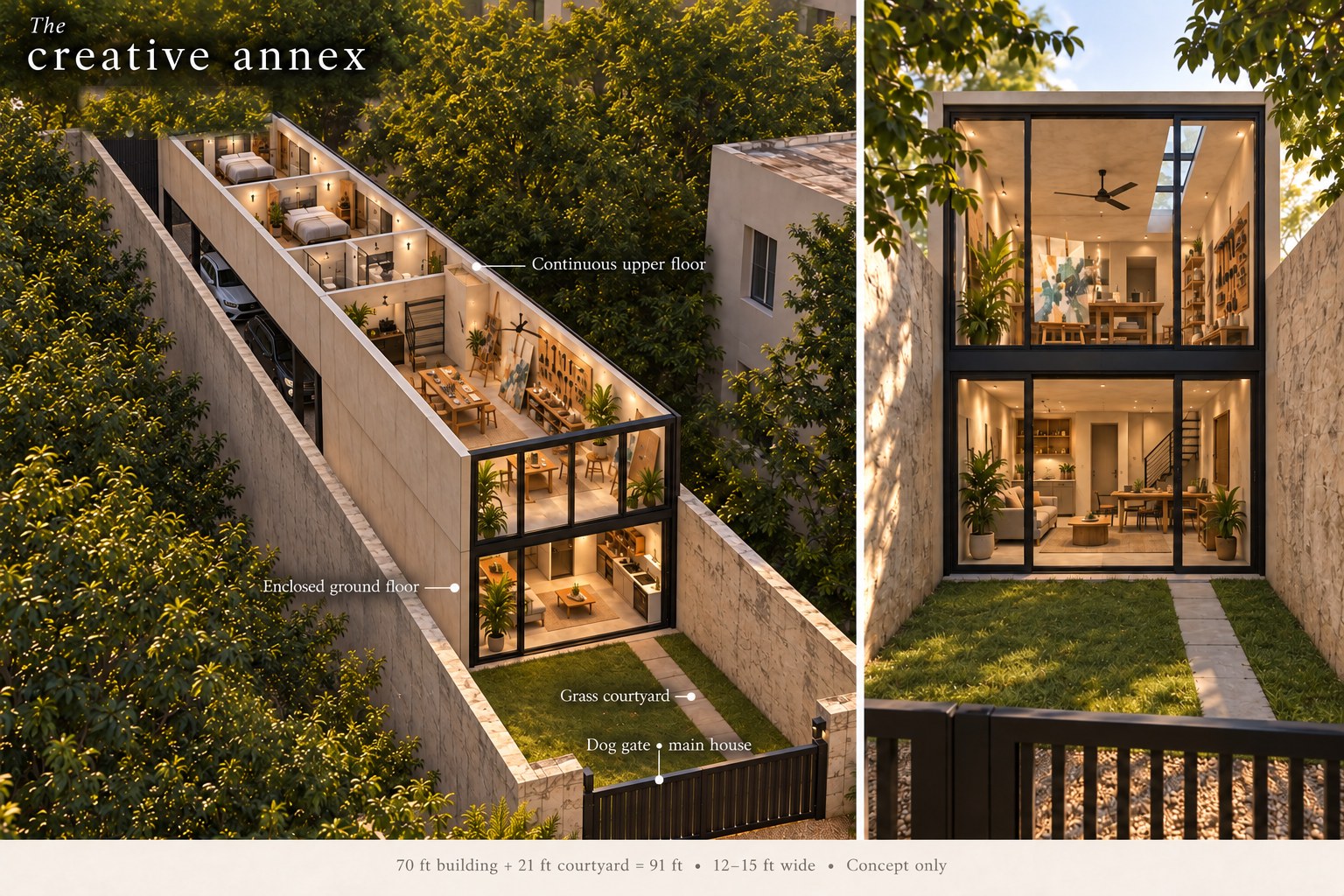 Guest, staff or studio house — Concept render — not built